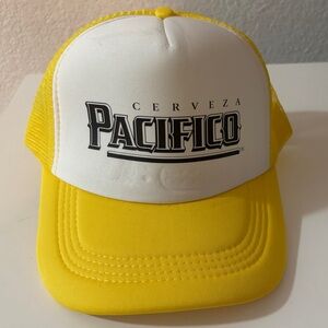 Pacifico cerveza baseball hat adjustable trucker new yellow white SnapBack beer